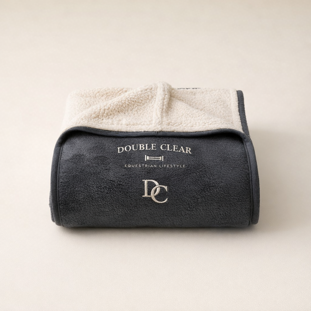 Double Clear Sherpa Blanket — back view