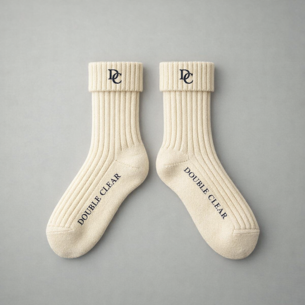 Double Clear Boot Socks — back view